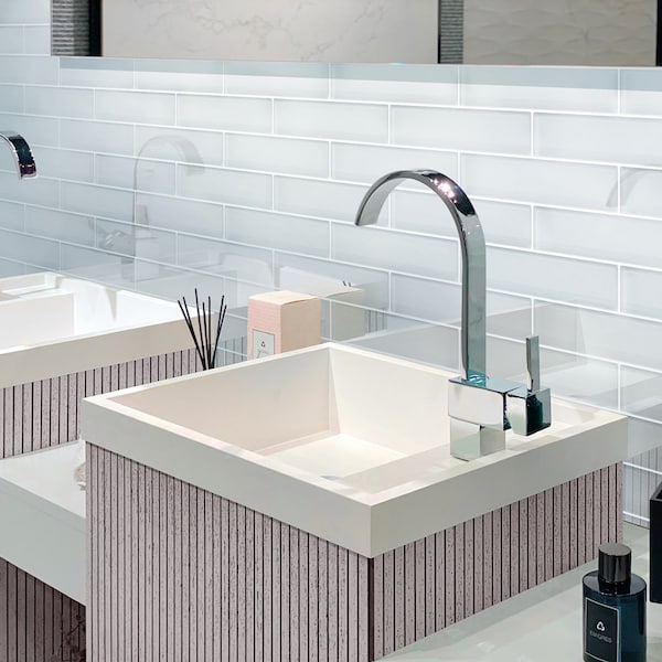 Apollo Tile 3X12 Soft White Glossy Subway Glass Tile 5 Sq.Ft., 20PK - APLA99066312EC99