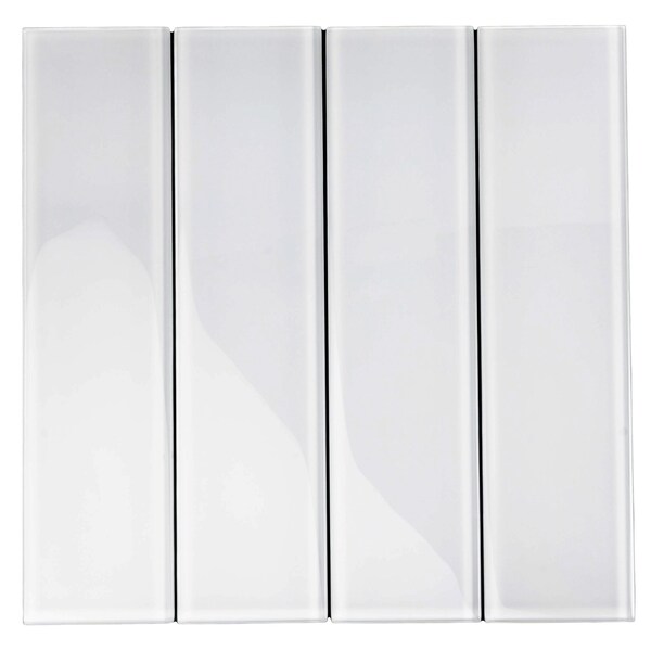 Apollo Tile 3X12 Soft White Glossy Subway Glass Tile 5 Sq.Ft., 20PK - APLA99066312EC99