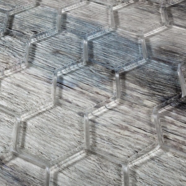 Apollo Tile Sample of Blue Wood Look Hexagon 11.8"x11.8" Glass Subway Tile - APLSRA9902EC51 SAMPLE