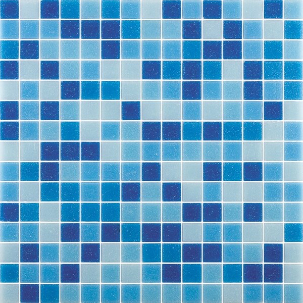 Apollo Tile Mingles 12 in. x 12 in. Glossy Blue and White Glass Mosaic Wall and Floor Tile 20 sqft/case, 20PK - MIX2088BL585A