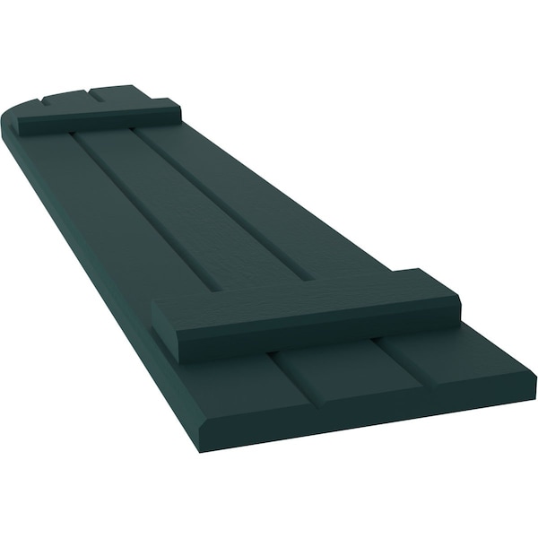 Ekena Millwork Americraft 3-Board (2 Batten) Wood Joined Board-n-Batten Shutters w/ Arch Top, ARW101BQ311X73FGH, PR - ARW101BQ311X73FGH
