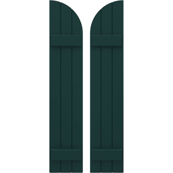 Ekena Millwork Americraft 3-Board (2 Batten) Wood Joined Board-n-Batten Shutters w/ Arch Top, ARW101BQ311X73FGH, PR - ARW101BQ311X73FGH