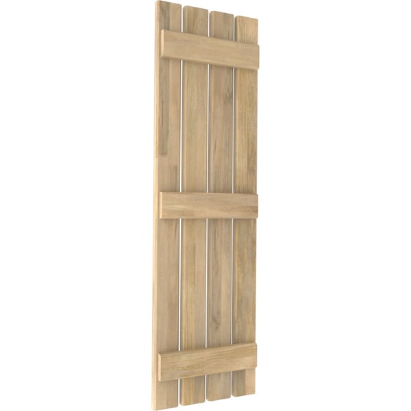 Ekena Millwork Americraft 4-Board (3 Batten) Exterior Real Wood Spaced Board-n-Batten Shutters, ARW401SB415X33UNH, PR - ARW401SB415X33UNH