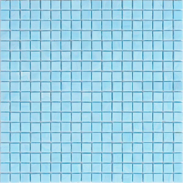 Apollo Tile Skosh 11.6 in. x 11.6 in. Glossy Sky Blue Glass Mosaic Wall and Floor Tile 18.69 sqft/case, 20PK - APLNB88BL546A