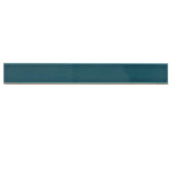 Apollo Tile Horizonte 2 x 16 in. Glossy Emerald Petrol Blue Ceramic Subway Wall Tile 10.76 sq ft/case, 50PK - FLT88PET216A