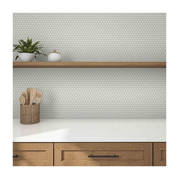 Daltile Uptown Glass 1in Hexagon Mosaic, 16.92 SQFT Per Carton, 18PK - UP201HEXMS1P