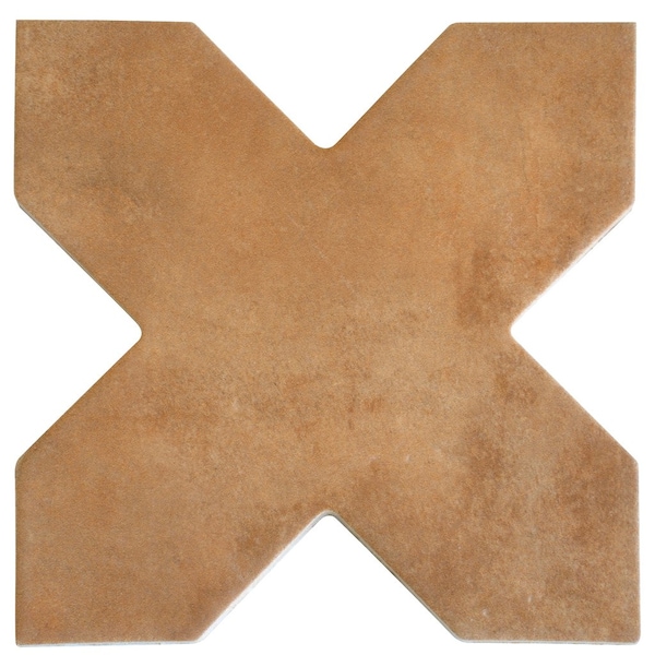 Apollo Tile Terralis 7 x 7 in. Matte Terracotta Porcelain Cross Wall and Floor Tile 5.6 sq ft/case, 16PK - UMB88COTCRSA