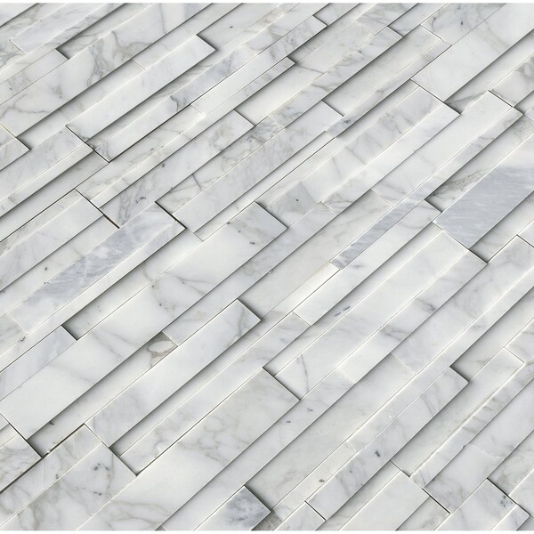 Msi Calacatta Cressa 3D Ledger Panel SAMPLE Honed Marble Wall Tile - ZOR-PNL-0022-SAM
