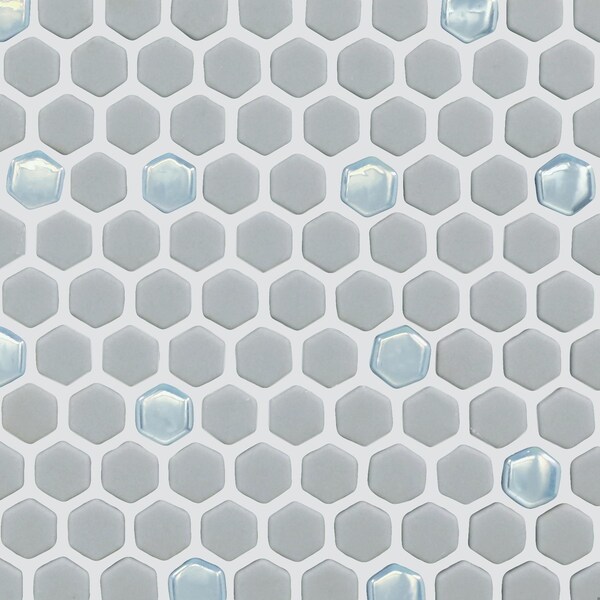 Daltile Starcastle 5/8'' Mini Hexagon Glass Wall and Floor Mosaic, 15PK - SC77MINIHEXMSMT