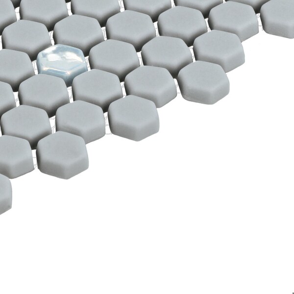 Daltile Starcastle 5/8'' Mini Hexagon Glass Wall and Floor Mosaic, 15PK - SC77MINIHEXMSMT