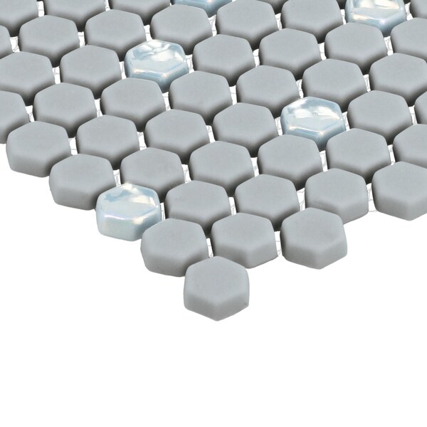 Daltile Starcastle 5/8'' Mini Hexagon Glass Wall and Floor Mosaic, 15PK - SC77MINIHEXMSMT
