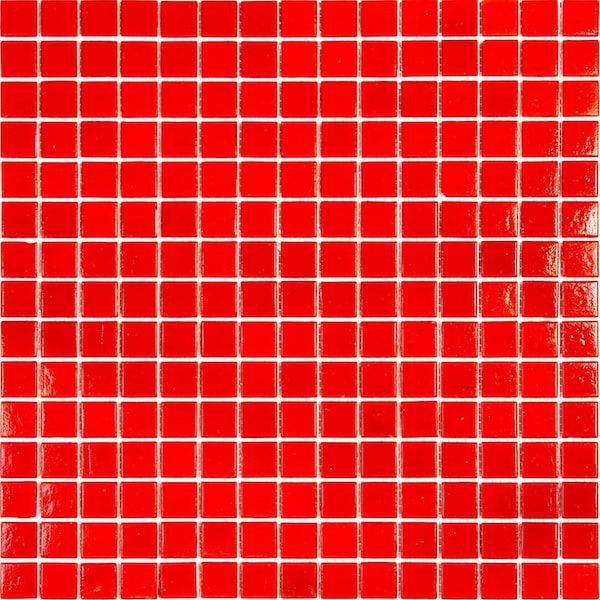 Apollo Tile Dune 12 in. x 12 in. Glossy Candy Red Glass Mosaic Wall and Floor Tile 20 sq. ft./case, 20PK - APLSA88RD203A
