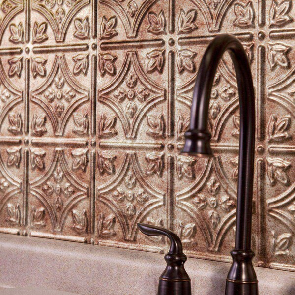 Fasade Fasade 18in x 24in Traditional 1 Bermuda Bronze Backsplash Panel 5pk - PB5017