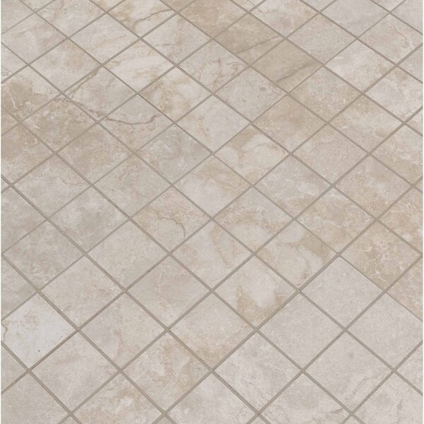 Msi Ansello Ivory SAMPLE Matte Ceramic Mesh-Mounted Mosaic Tile - ZOR-PT-0504-SAM