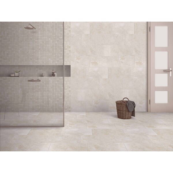 Msi Ansello Ivory SAMPLE Matte Ceramic Mesh-Mounted Mosaic Tile - ZOR-PT-0504-SAM