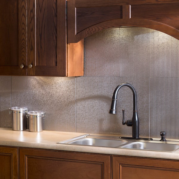 Fasade Fasade 18in x 24in Rib Galvanized Steel Backsplash Panel 5pk - PB5230