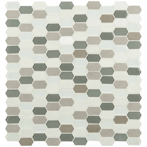 Msi Lascari Picket 12 In. X 11.63 In. X 8 Mm Multi-Surface Mesh-Mounted Mosaic Tile, 10PK - ZOR-MD-0309