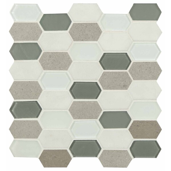 Msi Lascari Picket 12 In. X 11.63 In. X 8 Mm Multi-Surface Mesh-Mounted Mosaic Tile, 10PK - ZOR-MD-0309