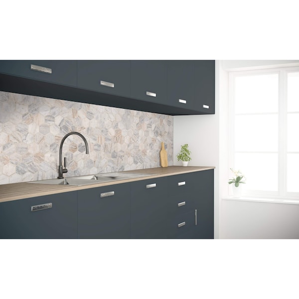 Msi Capri Blue Hexagon 12 In. X 11.75 In. X 10Mm Honed Mosaic Marble Floor And Wall Tile, 10PK - ZOR-MD-0532