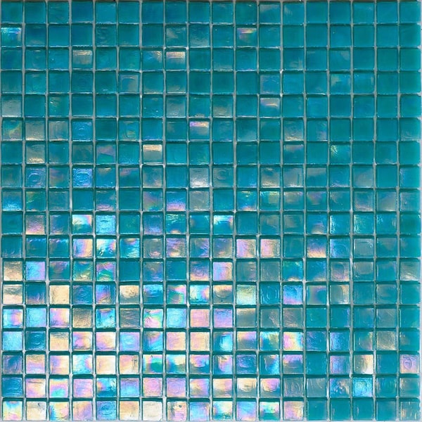 Apollo Tile Skosh 11.6inx11.6in Glossy Dark Ocean Green Glass Mosaic Wall and Floor Tile 18.69 sqft/case, 20PK - APLNB88GN434A