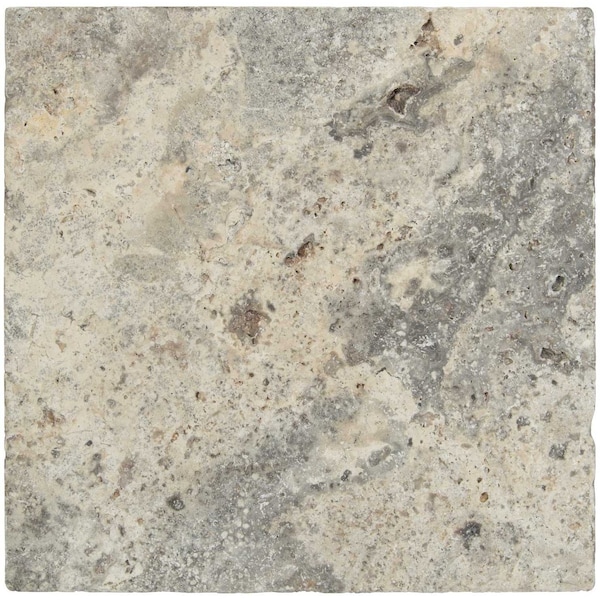 Msi Silver 16 In. X 16 In. Tumbled Travertine Paver Tile - ZOR-LSC-0061