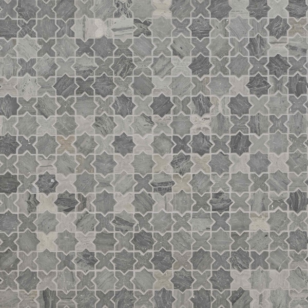 Msi Montague Blue Oak 11.81 In. X 11.81 In. X 10Mm Polished Mosaic Marble Floor And Wall Tile, 10PK - ZOR-MD-0535