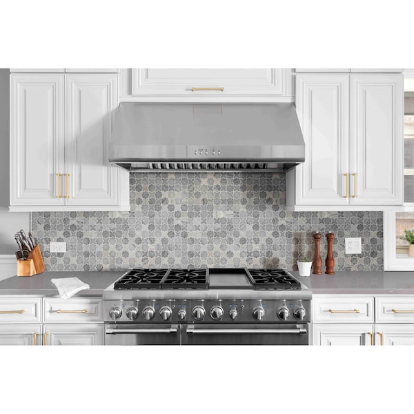 Msi Montague Blue Oak 11.81 In. X 11.81 In. X 10Mm Polished Mosaic Marble Floor And Wall Tile, 10PK - ZOR-MD-0535