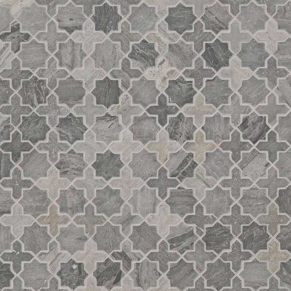 Msi Montague Blue Oak 11.81 In. X 11.81 In. X 10Mm Polished Mosaic Marble Floor And Wall Tile, 10PK - ZOR-MD-0535