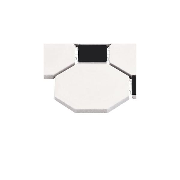 Daltile Daltile Octagon and Dot 2 x 2 Ceramic Mosaic Wall & Floor Tile in White/Black, 10PK - 65012OCT21MS1P2