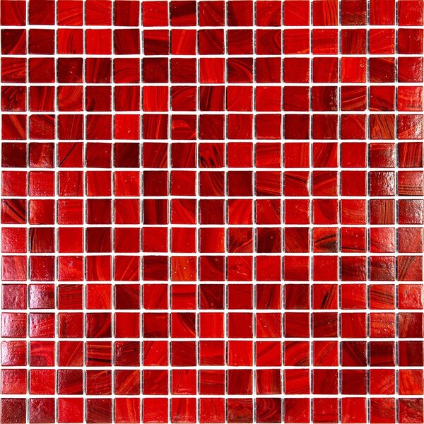 Apollo Tile Dune 12 in. x 12 in. Glossy Ruby Red Glass Mosaic Wall and Floor Tile 20 sq. ft./case, 20PK - APLSA88RD207A