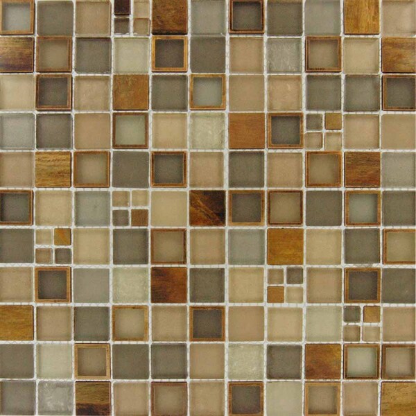 Msi Manhattan Mounted SAMPLE Blend Random Sized Glass And Metal Mosaic Tile In Brown - ZOR-MD-0113-SAM