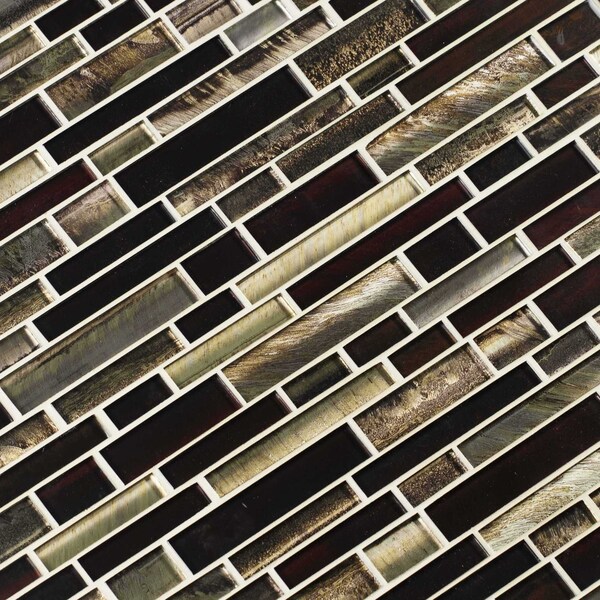 Msi Artista Interlocking 12 In. X 12 In. X 8 Mm Glass Mesh-Mounted Mosaic Wall Tile, 10PK - ZOR-MD-0421