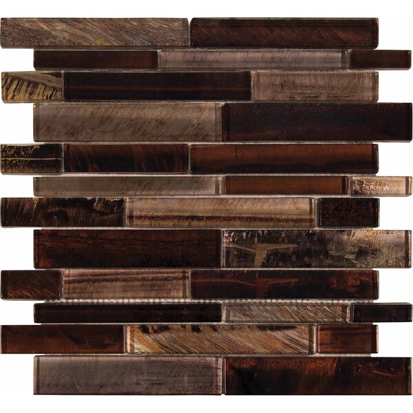 Msi Artista Interlocking 12 In. X 12 In. X 8 Mm Glass Mesh-Mounted Mosaic Wall Tile, 10PK - ZOR-MD-0421