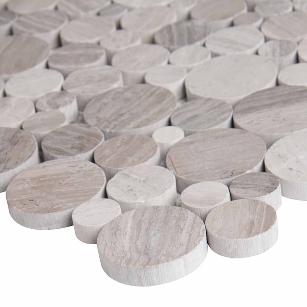 Msi Serenity Stone River Rock SAMPLE Marble Mesh-Mounted Mosaic Tile - ZOR-MD-0458-SAM