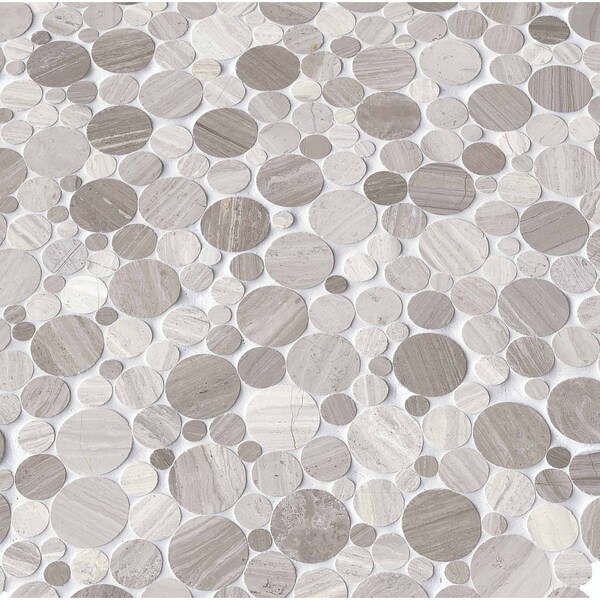 Msi Serenity Stone River Rock SAMPLE Marble Mesh-Mounted Mosaic Tile - ZOR-MD-0458-SAM