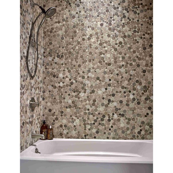 Msi Serenity Stone River Rock SAMPLE Marble Mesh-Mounted Mosaic Tile - ZOR-MD-0458-SAM