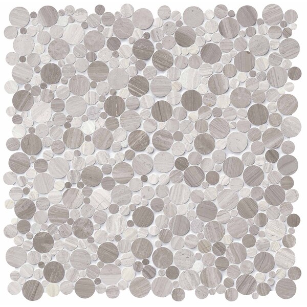 Msi Serenity Stone River Rock SAMPLE Marble Mesh-Mounted Mosaic Tile - ZOR-MD-0458-SAM