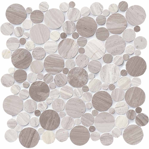 Msi Serenity Stone River Rock SAMPLE Marble Mesh-Mounted Mosaic Tile - ZOR-MD-0458-SAM