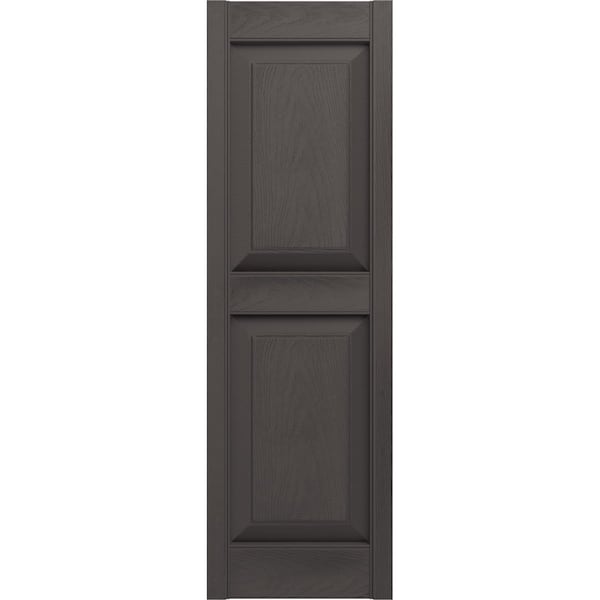 Ekena Millwork Lifetime Vinyl, Custom Two Equal Panels, Raised Panel Shutters, w/Shutter-Loks, LP2C12X07600MS, PR - LP2C12X07600MS