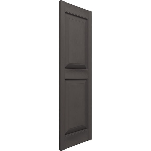 Ekena Millwork Lifetime Vinyl, Custom Two Equal Panels, Raised Panel Shutters, w/Shutter-Loks, LP2C12X07600MS, PR - LP2C12X07600MS