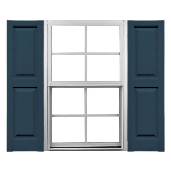 Ekena Millwork Mid-America Vinyl, Custom Two Equal Panels, Raised Panel Shutters, P21277036, PR - P21277036