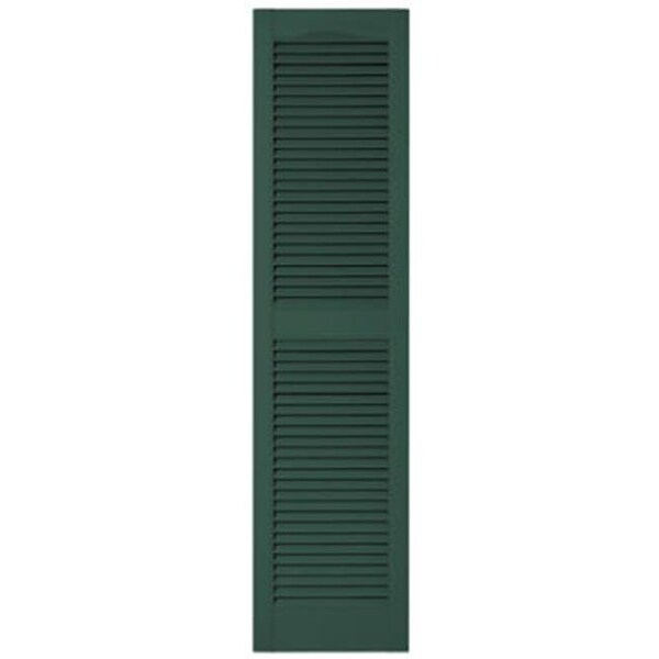 Builders Edge Builders Edge 010140060028 15 x 60 in. Green Vinyl Louvered Shutter Pair - 817533