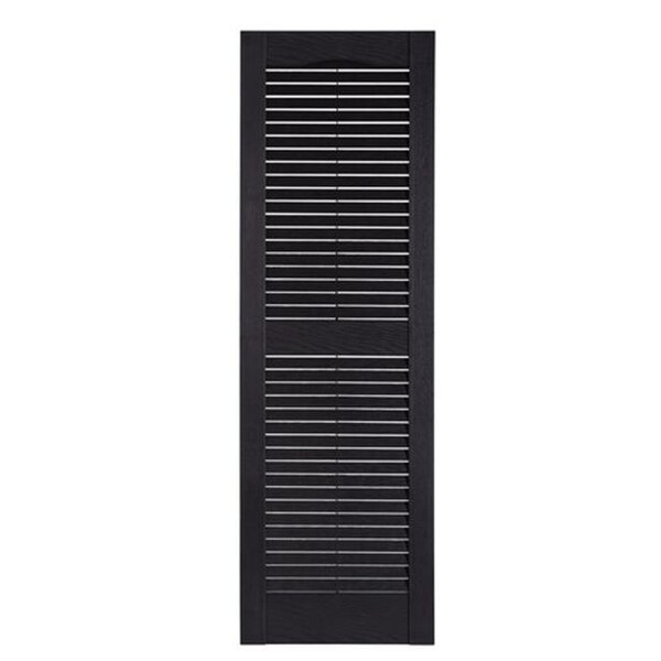 Mr Mxyzptlk Perfect Shutters IL501547002 Premier Louver Exterior Decorative Shutter; Black - 15 x 47 in. - IL501547002