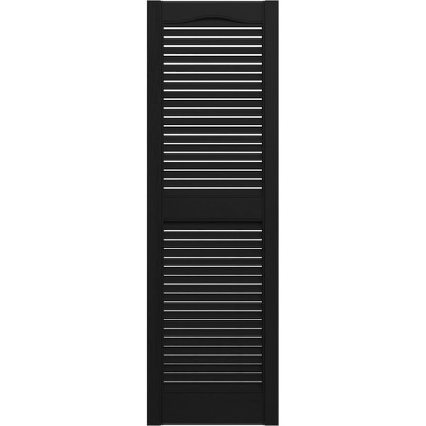 Ekena Millwork Lifetime Vinyl, Standard Cathedral Top Center Mullion, Open Louver Shutters, LL1S14X07200BL, PR - LL1S14X07200BL