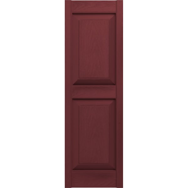 Ekena Millwork Lifetime Vinyl, Standard Two Equal Panels, Raised Panel Shutters, LP2S14X05500WN, PR - LP2S14X05500WN