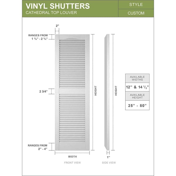 Ekena Millwork Builders Edge, Standard Cathedral Top Center Mullion, Open Louver Shutters, 10140072001, PR - 010140072001