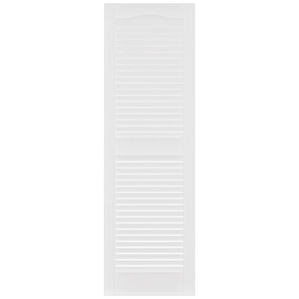 Ekena Millwork Mid-America Vinyl, Standard Size Cathedral Top Center Mullion, Open Louver Shutter, 11460001, PR - 00011460001