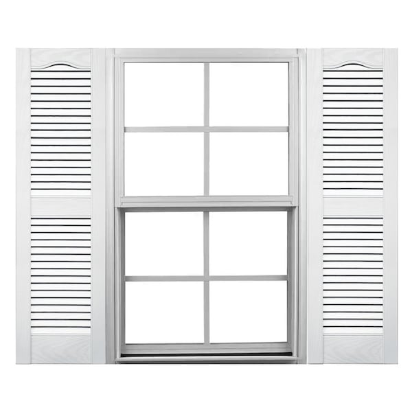 Ekena Millwork Mid-America Vinyl, Standard Size Cathedral Top Center Mullion, Open Louver Shutter, 11460001, PR - 00011460001