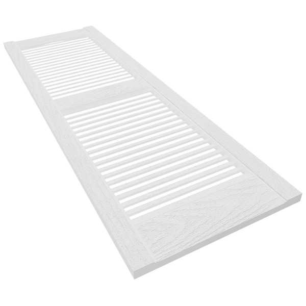 Ekena Millwork Mid-America Vinyl, Standard Size Cathedral Top Center Mullion, Open Louver Shutter, 11460001, PR - 00011460001