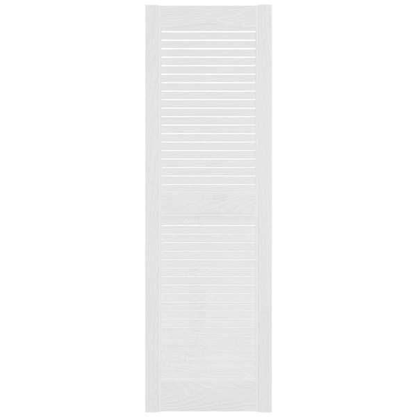 Ekena Millwork Mid-America Vinyl, Standard Size Cathedral Top Center Mullion, Open Louver Shutter, 11460001, PR - 00011460001
